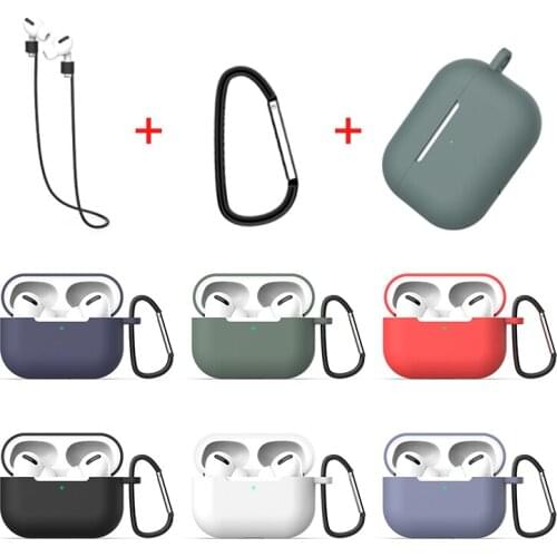 3 in 1 Earphone Case for AirPods pro case accessories Anti Lost Rope Hook Silicone for Aiepods 3 Bluetooth Earphone String Cable