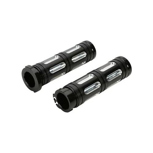 Black 1'' 25mm CNC Edge Cut Handlebar Hand Grips For Dyna Sportster 1200 883 Fatboy Cross Bones Electra Glide