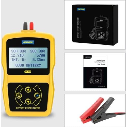 N84F BT-360 12V Automotive Battery Load Tester Bad Cell Test Auto Charging System Diagnostic Analyzer for Vehicle Motorcycle