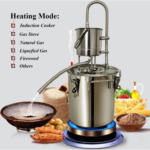 10L/20L Stainless Steel Moonshine Still Alcohol Wine Brandy Whisky Distiller Water Distiller Oil Brewing Pure Dew Kit