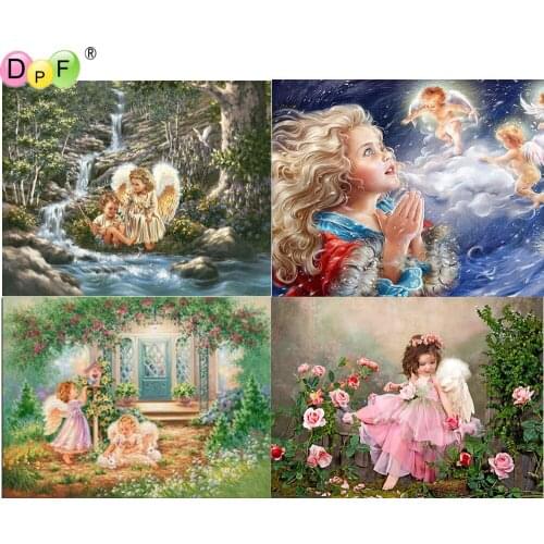 DPF 5D Round/Square full Diamond Painting Cross Stitch "angel" Crafts Diamond Embroidery Mosaic Needlework kits Home Decor