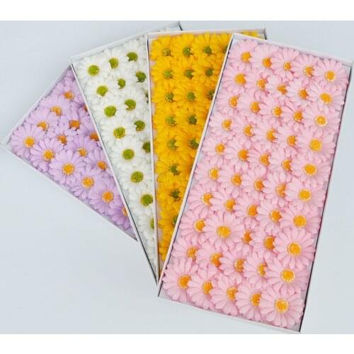 50Pcs/Lot 7Cm Soap Artificial Gerbera Daisy Head Silk Flower Home Wedding Decor Bouquet Party Home Decoration Soap Fake Flowers