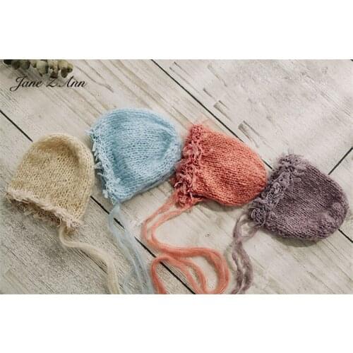 Jane Z Ann Baby hat Mesh lace hook edge Mahamau Line handmade Knitting hats elegant studio Newborn Photography Props