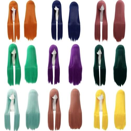 JOY&BEAUTY Long Staight Cosplay Wig Heat Resistant Synthetic Hair Anime Party Wigs 80cmColourful Women Cosplay Accessories