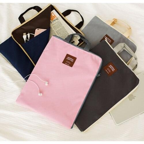Korean Simple Solid A4 Big Capacity Document Business Briefcase Storage File Folder for Papers Stationery Student Gift