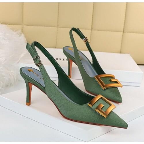 Patent Leather Thin Heels Office Shoes Women Shallow Pumps Fashion High Heels Shoes Women Pointed Toe Sexy Shoes