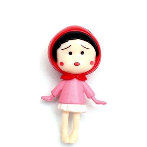LF 4Pcs Resin Pink Cartoon Doll 43X18mm Decoration Crafts Flatback Cabochon Embellishments For Scrapbooking Diy Accessories