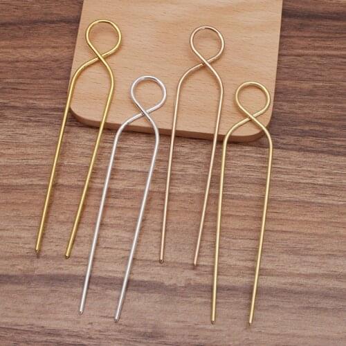5pcs 22*121mm Metal Brass U Shape Hair Sticks Vintage Hair Fork Bridal Headdress DIY Accessories For Jewelry Making