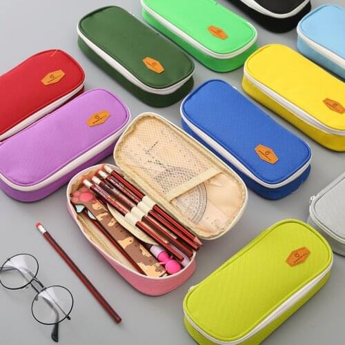 Oxford Cloth Kawaii Zipper Pencil Case High Capacity Pencil Bag Penalty Back To School Office Supplies Stationery Storage Box