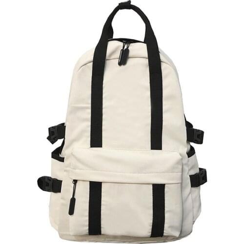 Korean Version Black White Fashion Canvas Backpack Casual Travel Camp High Quality Unisex School Shoulders Bags