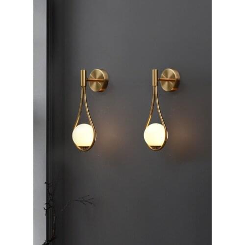 Glass ball Wall Lamp Water Drop Lighting Indoor American Industrial Lighting Lifting Pulley Wall Light Industrial Style Retro