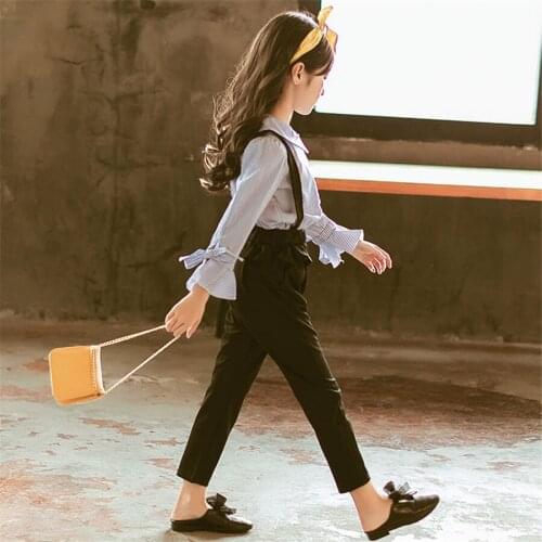 2020 new Kids Girls Clothes Sets Spring Autumn Top Rompers Pants Teenager 2 Pieces Suits Children Clothing Set