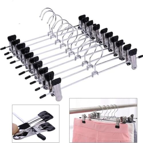 NEW 5Pcs/Lot Hangers For Clothes Stainless Steel Clip Stand Hanger Pants Skirt Kid Clothes Adjustable Pinch Grip Cabide hanger