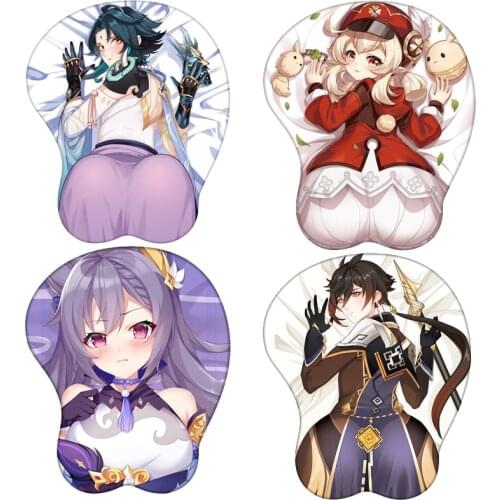 Genshin Impact Xiao Cosplay Props Sexy Mouse Pad 3D butt Mousepad Wrist Rest Silicone Creative Mouse