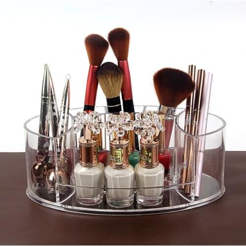 Dresser Transparent Cosmetic Storage Box Acrylic Make Up Organizer Of Nail Polish Makeup And Brush Plastic Storage Container