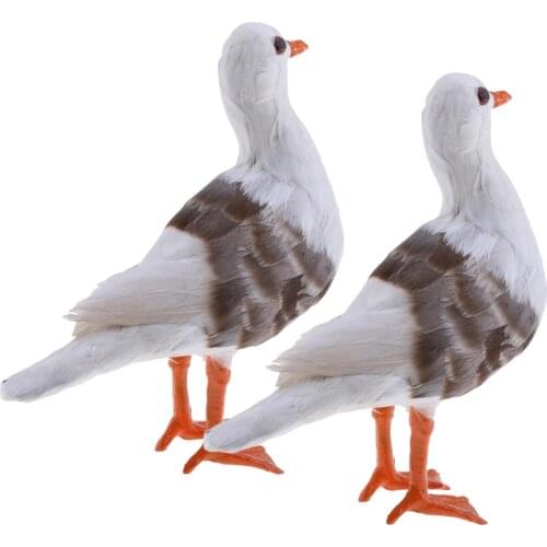 2Pcs Realistic Seagull Bird Home Garden Decoration Artificial Feathered