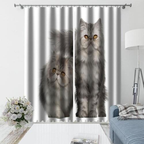 Customized size Luxury Blackout 3D Window Curtains For Living Room cat curtains Blackout curtain