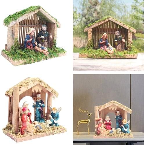 Christ Nativity Scene Manger Ornament Party Home Decor Portrait Church Gift