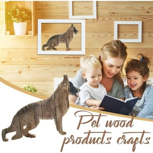 Family Pet Crafts Wall Decoration Wood Splicing Dog Sculpture Ornaments For Home Wall Decor