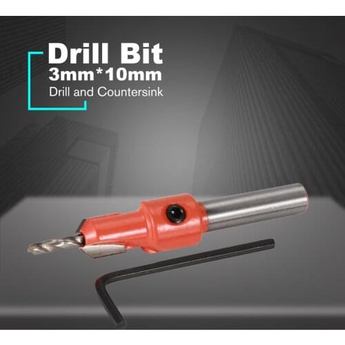 Alloy Drill Bits 3mm*10mm Pilot Hole Saw Countersink Woodworking Chamfering Drilling Holes Accessories Wood Power Rotary Tool