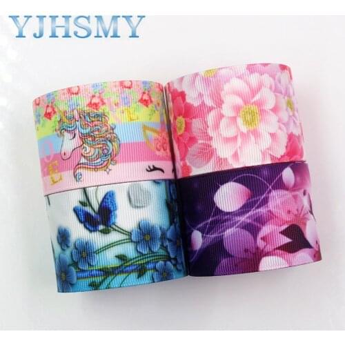 YJHSMY G-181005-1328,38mm,5yards Spring flower Ribbons Thermal transfer Printed grosgrain,Garment DIY handmade materials