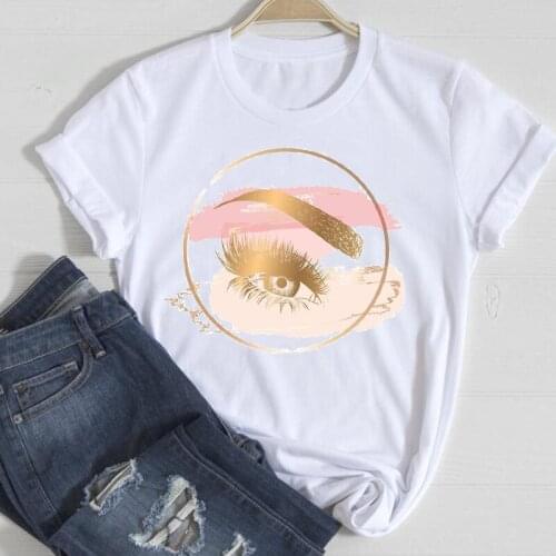 T-shirts Women Beauty Eye Make Up Fashion Style 2021 Spring Summer Clothes Stylish Tshirt Top Lady Print Sexy Tee T-Shirt