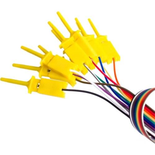 10pcs 200mm High Efficiency Test Hook Clip Logic Analyzer Cable Gripper Probe Test Clamp Kit