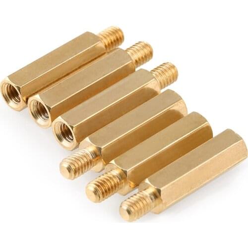 10pcs Single head copper column M2 hexagon stud spacer column nut column motherboard screw 3mm-20mm length hole 4mm