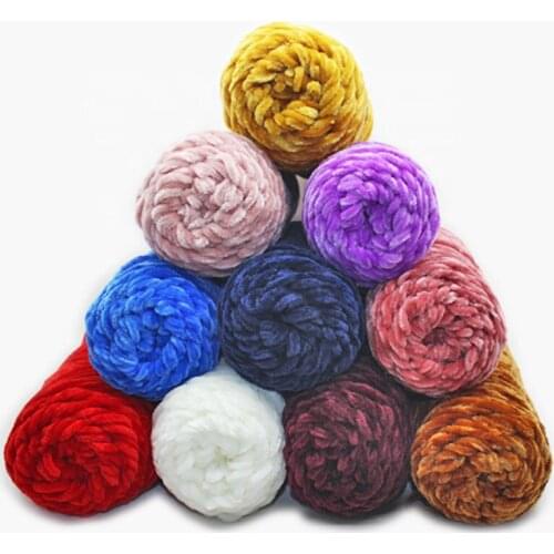 100g Ball Yarn Super Soft Chunky Chenille 100% Polyester Crochet Fancy Yarn Fleece Vegan Knitting Baby Yarn