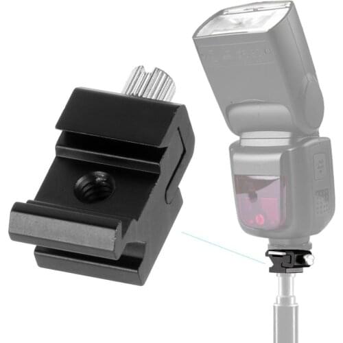 Aluminum Camera Flash Hot Shoe Mount Adapter with 1/4 Screw Adapter Seat Block to Flash Bracket Holder for Camera Tripod Parts