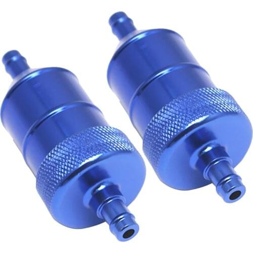 5/16" 40Micron Aluminum High Flow Fuel Inline Petrol Filter Car Truck Bluex2