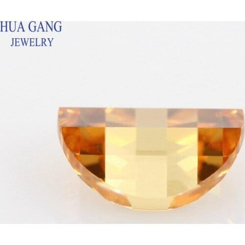 Champagne Ingots Shape Cubic Zirconia Brilliant Cut Loose CZ Stone Synthetic Gems Beads For Jewelry 5x7mm-6x8mm