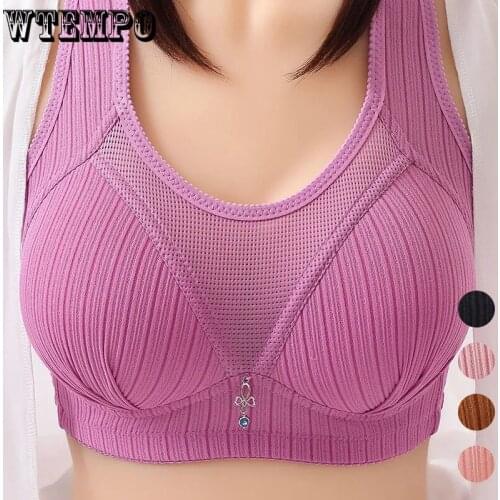 Women Plus Size Underwear Push Up Bra Thin Wireless Bras Seamless Sexy Lingerie Gathered Bralette 44 C Large Breast Corset Tops