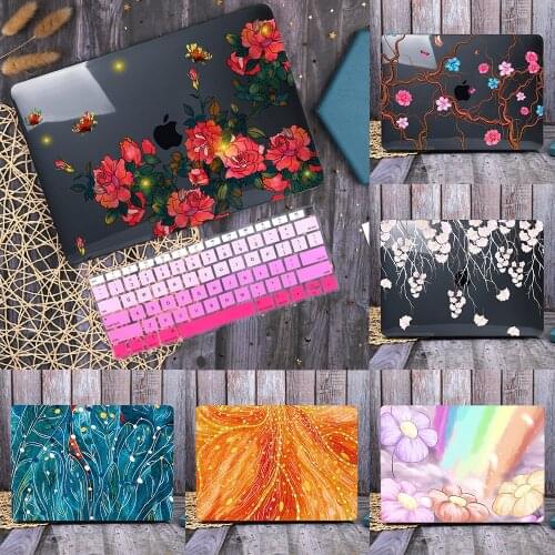 Redlai Case for MacBook Pro 13 inch 2020 A2338 A2289 Air 13 A2337 A2179 A1932 A1466 Flower Plastic Hard Cover Pro Retina 12 16"