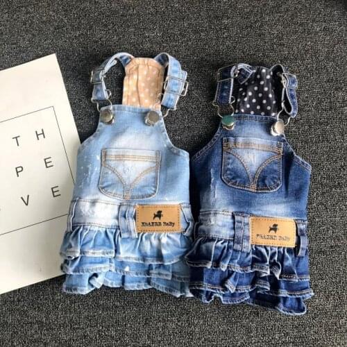 Pet Dog Denim Dress Luxury Dog Sling Skirt for Small Medium Dogs Fashion Jeans Puppy Schnauzer Yorkie Clothes Dogs Pets Costume