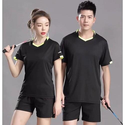 Korean Men women short sleeve Breathable Badminton shirts Tennis Quick Dry Running Sport Short Sleeve Fitness Training T Shirts