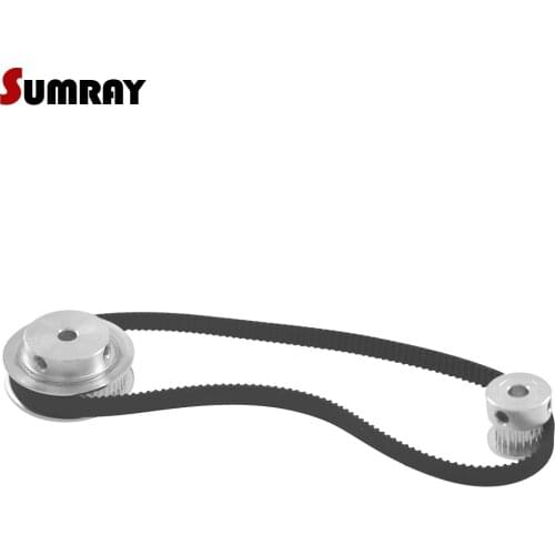 SUMRAY GT2 Timing Pulley Belt Set 2GT 20T 60T Reduction Synchronous Belt Pulley Kit GT2 Timing Belt 200/280mm For CNC