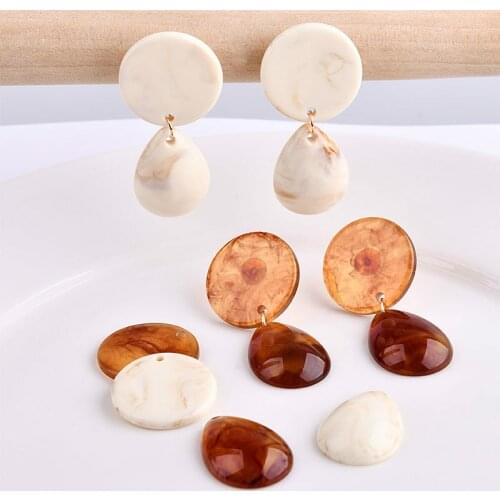Korea retro imitation amber ivory white drops wafer jewelry accessories DIY earring earrings eardrop material bag