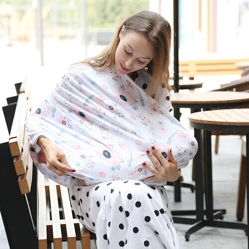 Multi-use Baby Nursing Breastfeeding Blanket Baby Safety Car Seat Cover Canopy Infinity Scarf Shopping Cart High Chair Covers