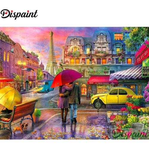 Dispaint Full Square/Round Drill 5D DIY Diamond Painting "Couple house" Embroidery Cross Stitch 3D Home Decor A12529