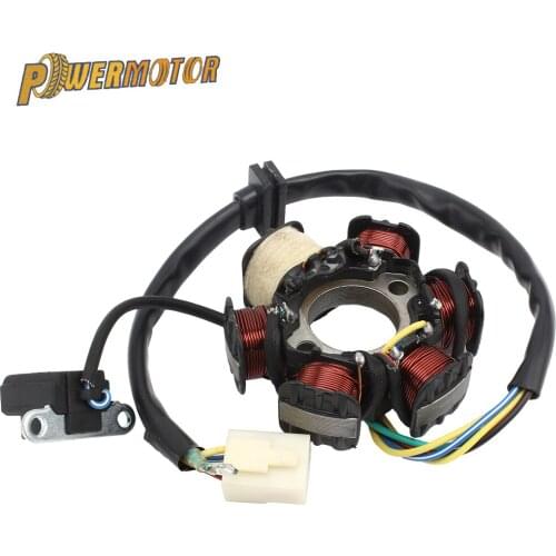 Motorcycle Magneto stator Brand New Upper OR Lower DC Stator Coil 6 Stage Group Interpolation Generator For 50cc-125cc Engines