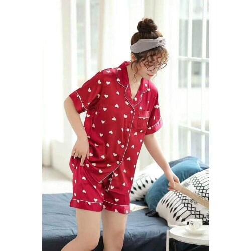 Pajama Woman Summer Sexy Lapel Sleepwear Cardigan Short-Sleeved Shorts Two-Piece Suit Korean Version Casual Sleep Set 2PCS пижам