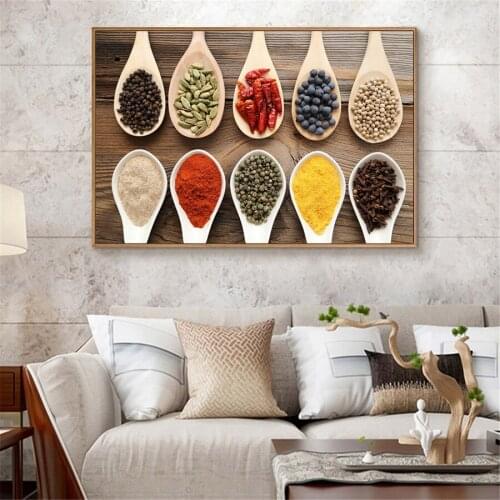 Food seasoning Posters And Prints Wall Art Seasoning Picture Restaurant Dinning Room Wall Art Poster Kitchen Decoration Unframed