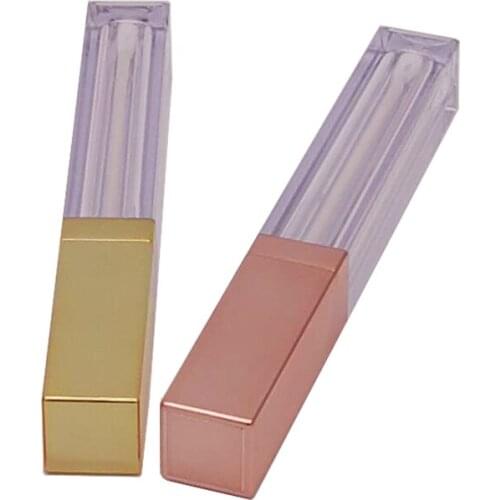 4.5ml Plastic Empty Cosmetic Lip Oil Refillable Tube, Rose Gold Lip Gloss Bottle, Lipstick Storage Container, Lipgloss Tube