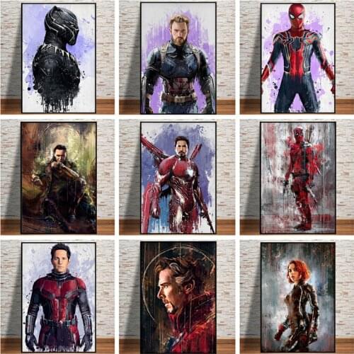 Marvel Avengers Canvas Paintings Iron Man Thor Superhero Posters and Prints Wall Art Pictures for Living Room Home Decoration