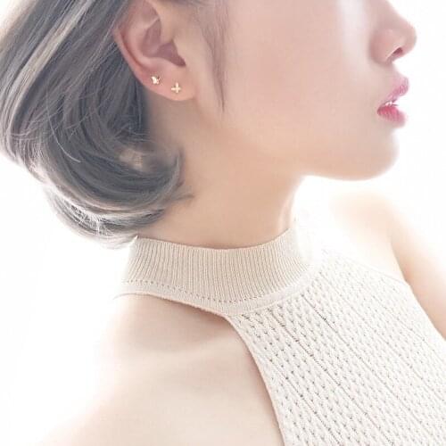 925 Sterling Silver Stud14K Gold Color Butterfly Stud Earrings Mini Korean Earrings Gift Women Party Jewelry 1 Pair Accessoires