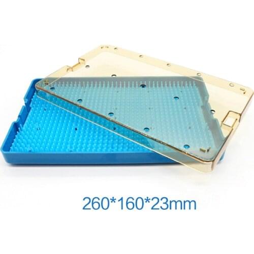 Silicone disinfection box tray sterilization tray sterilising Large single layer: 26.2x16.2x2.3cm
