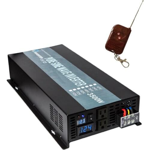 Solar Inverter 12V 220V 3500W Pure Sine Wave Power Inverter DC to AC Voltage Converter 24V/48V to 120V/230V/240V Remote Control