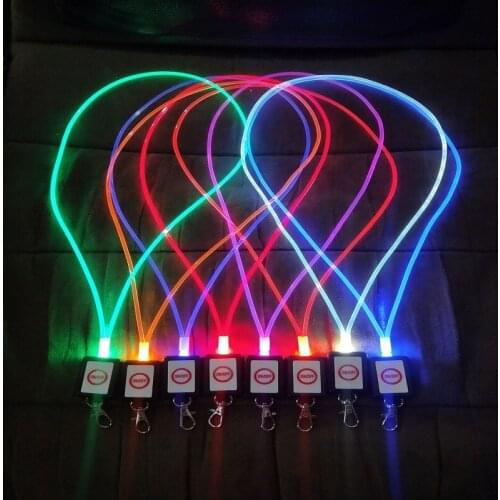 LED glowing document lanyard fluorescent chest hanging support lanyard pendant bar nightclub KTV supplies