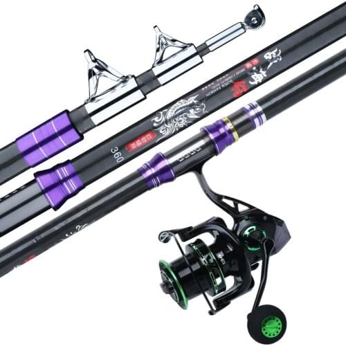 2.7M3.0M 3.6M 3.9M 4.5M Distance Throwing Rod Carbon Fiber Anchor Rock Fishing Rod Long Section Telescopic Wedkarstwo Olta